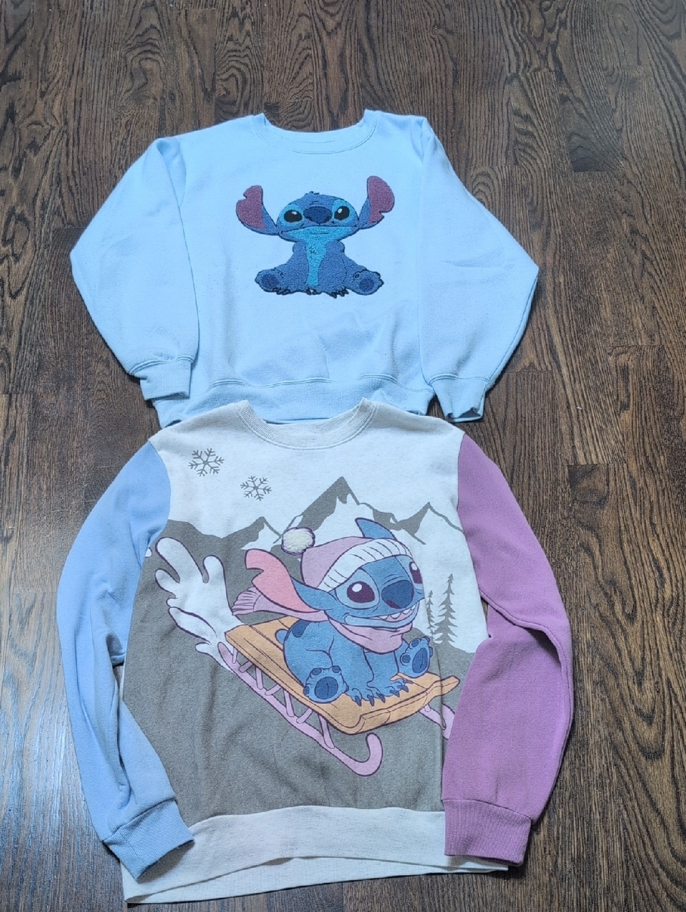 Set Of 2 Disney Lilo & Stitch Pastel Blue & Lavender Sweatshirt Duo